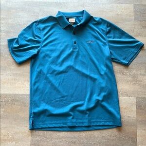 Greg Norman Collection Blue Polo Shirt Classic Fit Performance Fabric